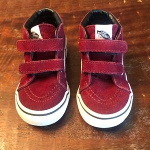 Maroon midtop vans toddler size 7.5